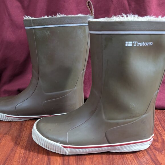 Tretorn Rainboot Womens 8/38 Olive Army Green Fleece Lined SE-25466 Heisingborg - Picture 2 of 11